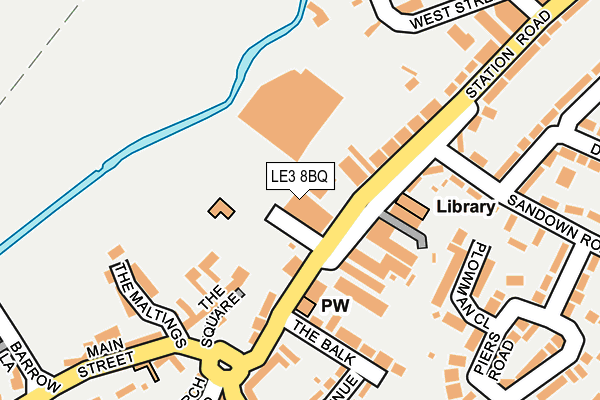 LE3 8BQ map - OS OpenMap – Local (Ordnance Survey)