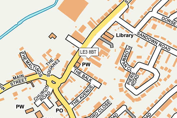 LE3 8BT map - OS OpenMap – Local (Ordnance Survey)