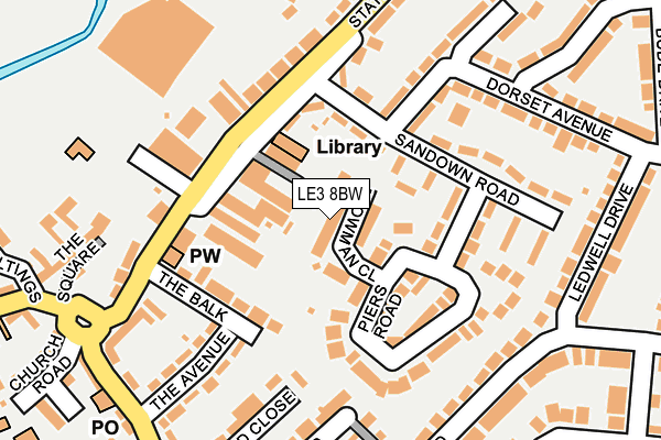 LE3 8BW map - OS OpenMap – Local (Ordnance Survey)