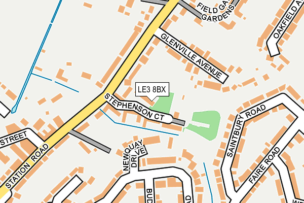 LE3 8BX map - OS OpenMap – Local (Ordnance Survey)