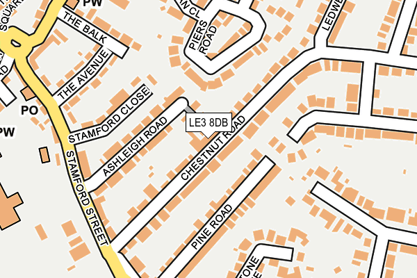 LE3 8DB map - OS OpenMap – Local (Ordnance Survey)