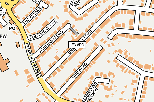 LE3 8DD map - OS OpenMap – Local (Ordnance Survey)