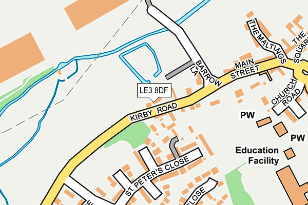 LE3 8DF map - OS OpenMap – Local (Ordnance Survey)