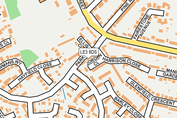 LE3 8DS map - OS OpenMap – Local (Ordnance Survey)