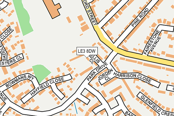 LE3 8DW map - OS OpenMap – Local (Ordnance Survey)