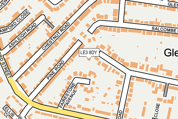 LE3 8DY map - OS OpenMap – Local (Ordnance Survey)