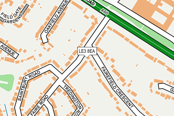 LE3 8EA map - OS OpenMap – Local (Ordnance Survey)