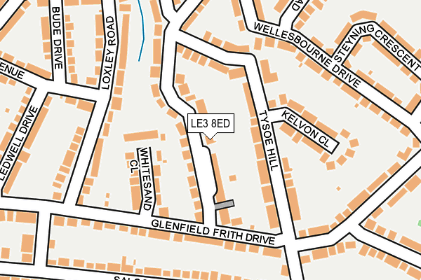 LE3 8ED map - OS OpenMap – Local (Ordnance Survey)