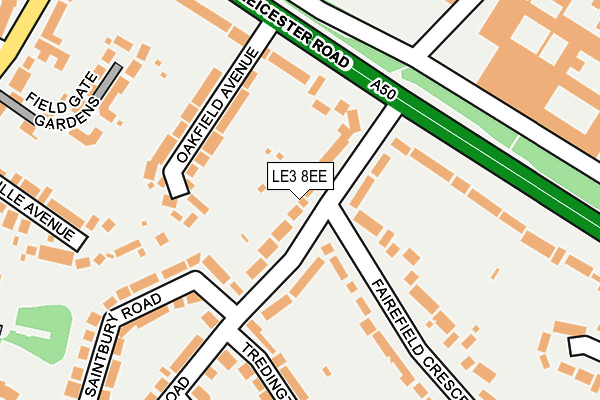LE3 8EE map - OS OpenMap – Local (Ordnance Survey)