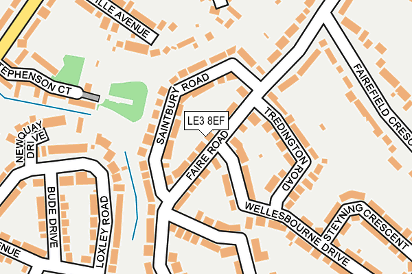 LE3 8EF map - OS OpenMap – Local (Ordnance Survey)