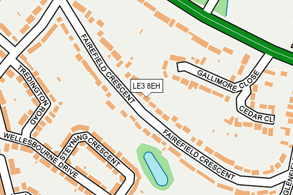 LE3 8EH map - OS OpenMap – Local (Ordnance Survey)