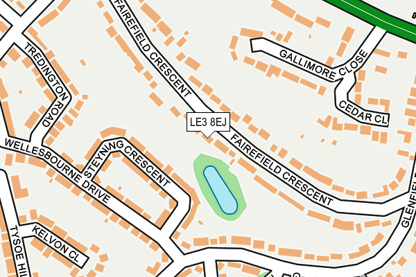 LE3 8EJ map - OS OpenMap – Local (Ordnance Survey)