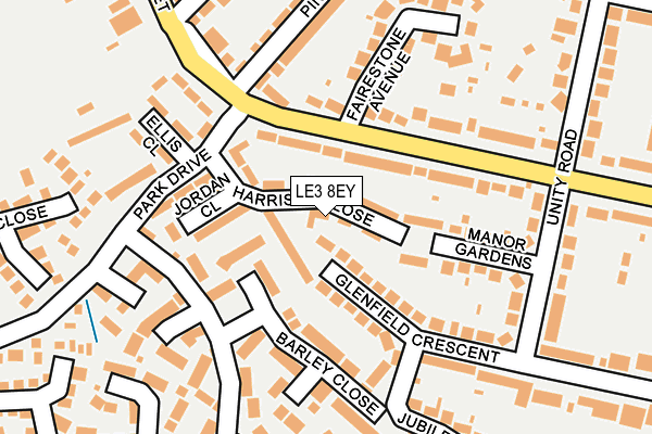 LE3 8EY map - OS OpenMap – Local (Ordnance Survey)