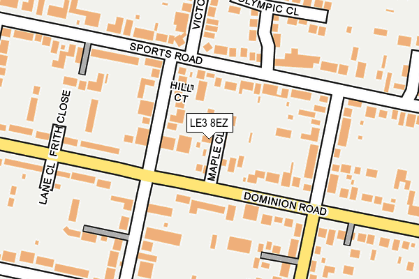 LE3 8EZ map - OS OpenMap – Local (Ordnance Survey)