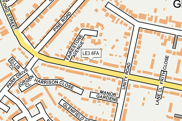 LE3 8FA map - OS OpenMap – Local (Ordnance Survey)