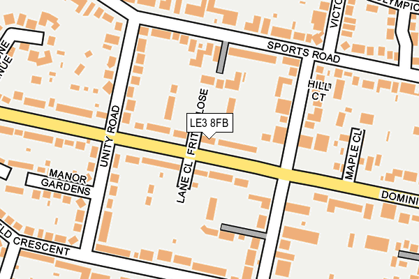 LE3 8FB map - OS OpenMap – Local (Ordnance Survey)