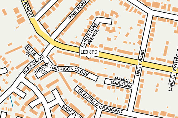 LE3 8FD map - OS OpenMap – Local (Ordnance Survey)
