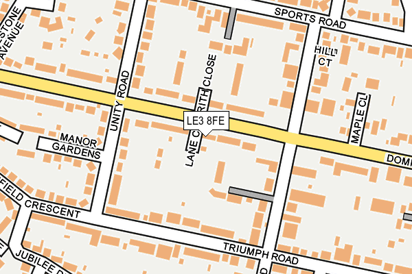 LE3 8FE map - OS OpenMap – Local (Ordnance Survey)