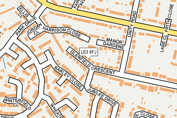 LE3 8FJ map - OS OpenMap – Local (Ordnance Survey)