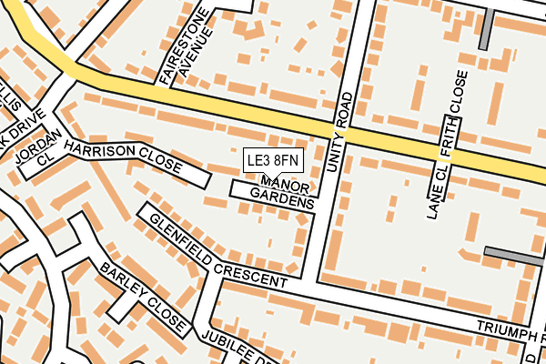 LE3 8FN map - OS OpenMap – Local (Ordnance Survey)