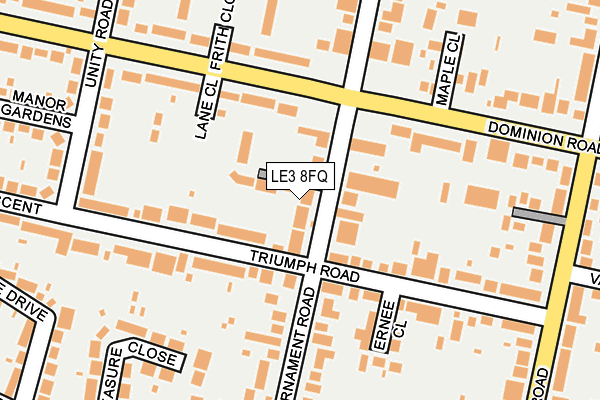 LE3 8FQ map - OS OpenMap – Local (Ordnance Survey)