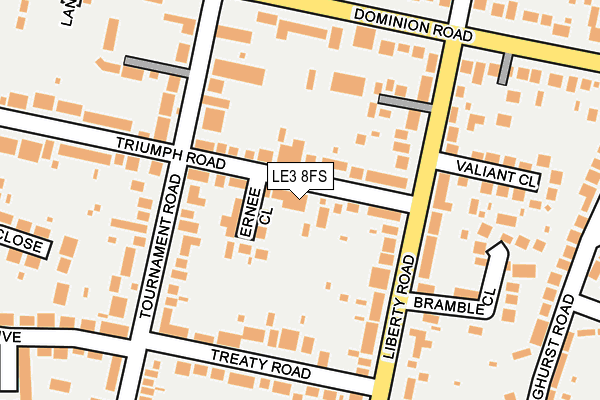 LE3 8FS map - OS OpenMap – Local (Ordnance Survey)