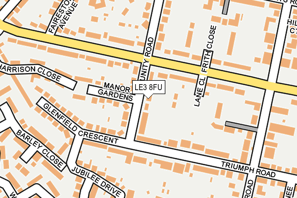LE3 8FU map - OS OpenMap – Local (Ordnance Survey)