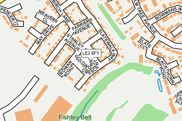 LE3 8FY map - OS OpenMap – Local (Ordnance Survey)