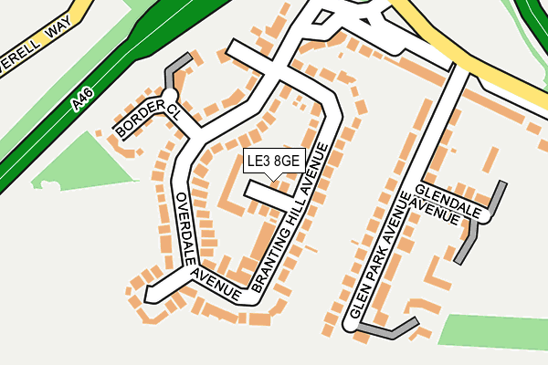 LE3 8GE map - OS OpenMap – Local (Ordnance Survey)