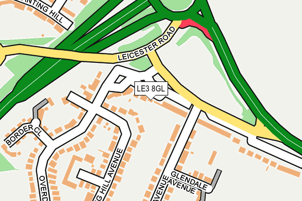 LE3 8GL map - OS OpenMap – Local (Ordnance Survey)