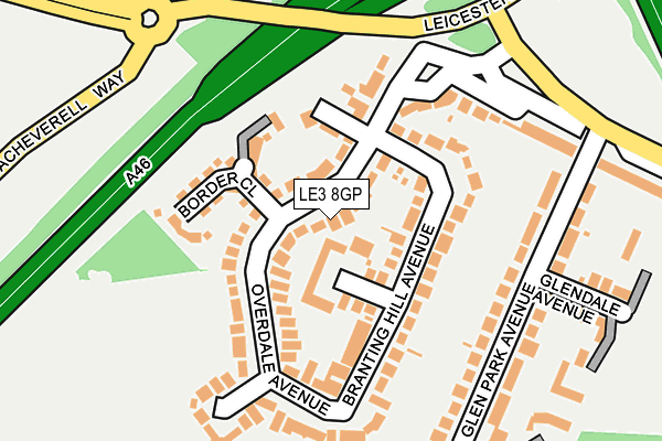 LE3 8GP map - OS OpenMap – Local (Ordnance Survey)