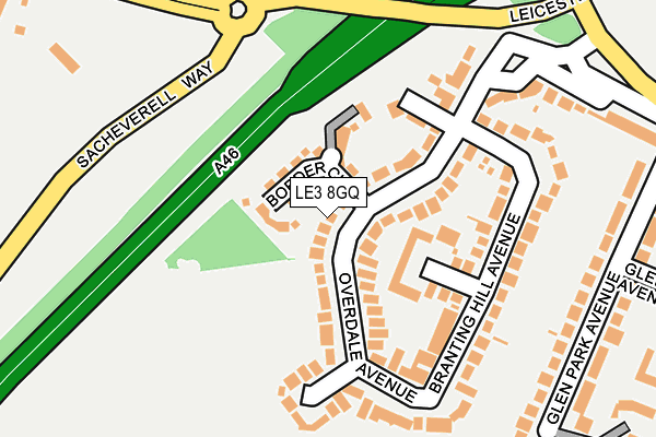 LE3 8GQ map - OS OpenMap – Local (Ordnance Survey)