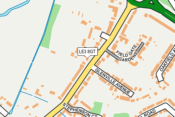 LE3 8GT map - OS OpenMap – Local (Ordnance Survey)