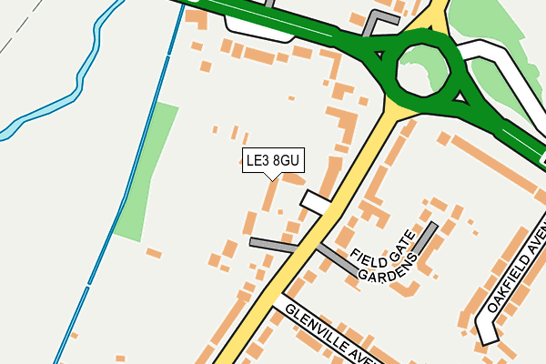 LE3 8GU map - OS OpenMap – Local (Ordnance Survey)