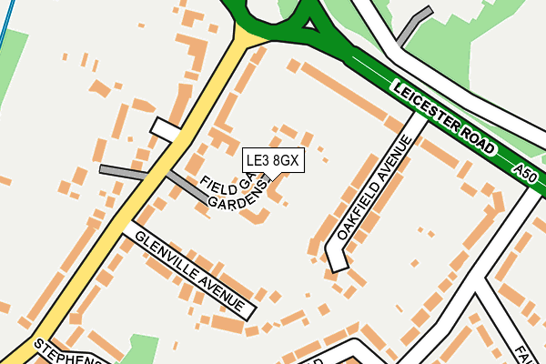 LE3 8GX map - OS OpenMap – Local (Ordnance Survey)