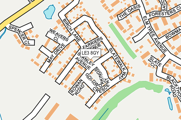 LE3 8GY map - OS OpenMap – Local (Ordnance Survey)