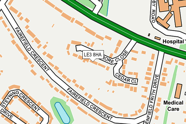 LE3 8HA map - OS OpenMap – Local (Ordnance Survey)