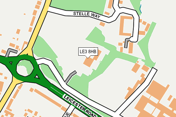 LE3 8HB map - OS OpenMap – Local (Ordnance Survey)