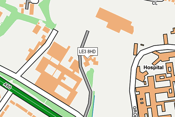 LE3 8HD map - OS OpenMap – Local (Ordnance Survey)