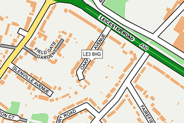 LE3 8HG map - OS OpenMap – Local (Ordnance Survey)