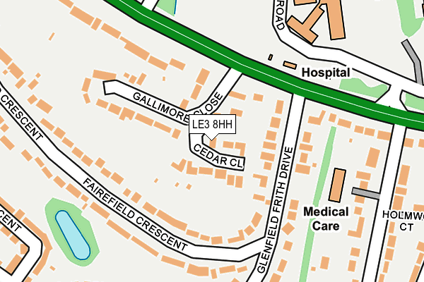 LE3 8HH map - OS OpenMap – Local (Ordnance Survey)