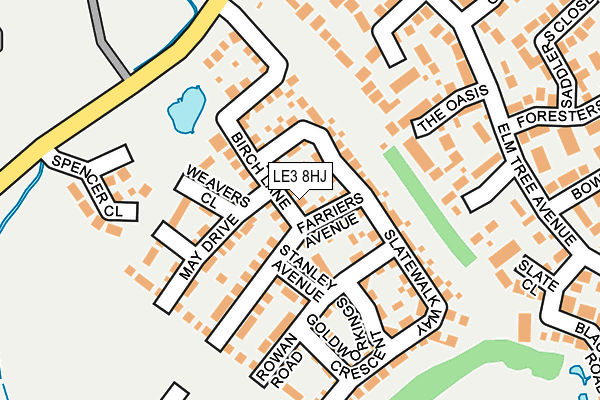 LE3 8HJ map - OS OpenMap – Local (Ordnance Survey)