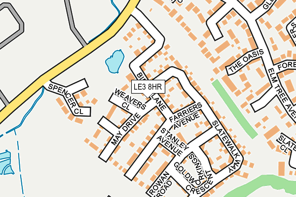 LE3 8HR map - OS OpenMap – Local (Ordnance Survey)