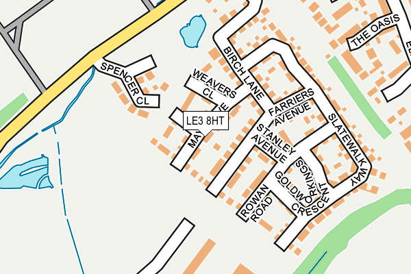 LE3 8HT map - OS OpenMap – Local (Ordnance Survey)