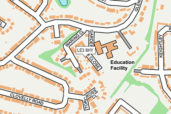 LE3 8HY map - OS OpenMap – Local (Ordnance Survey)