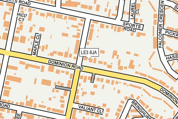 LE3 8JA map - OS OpenMap – Local (Ordnance Survey)