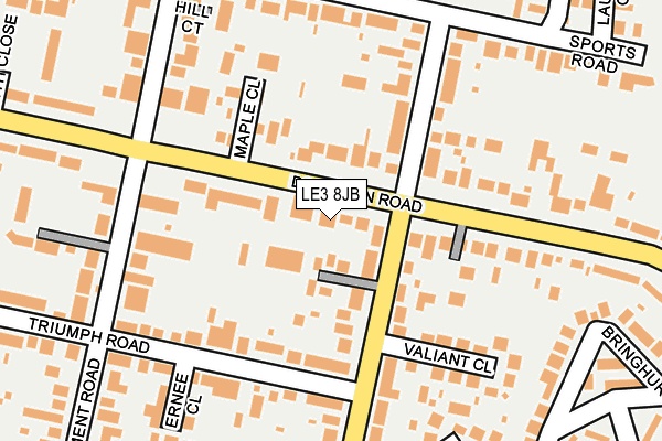 LE3 8JB map - OS OpenMap – Local (Ordnance Survey)