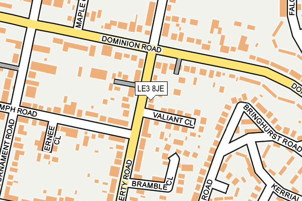 LE3 8JE map - OS OpenMap – Local (Ordnance Survey)