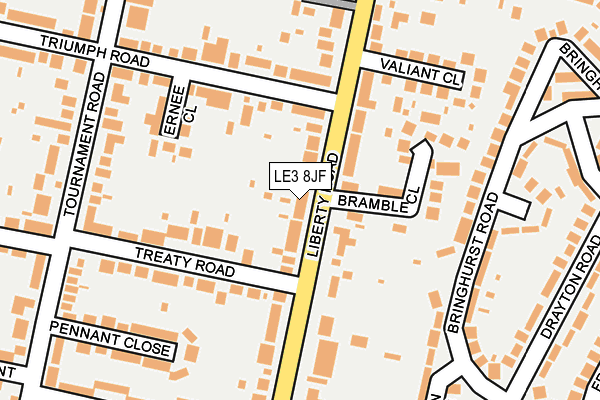 LE3 8JF map - OS OpenMap – Local (Ordnance Survey)