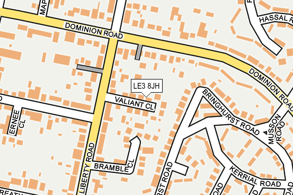 LE3 8JH map - OS OpenMap – Local (Ordnance Survey)